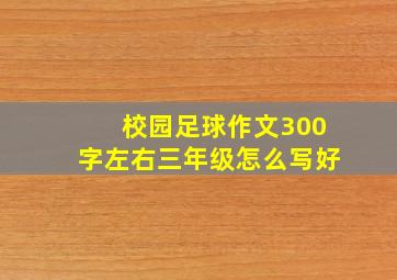 校园足球作文300字左右三年级怎么写好