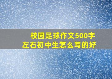 校园足球作文500字左右初中生怎么写的好