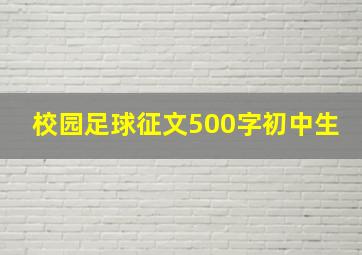 校园足球征文500字初中生