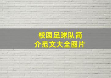 校园足球队简介范文大全图片