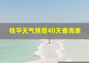 桂平天气预报40天查询表