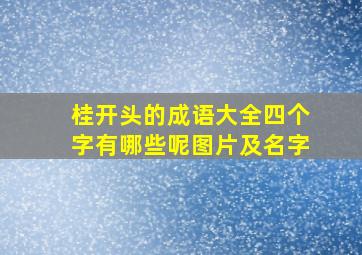 桂开头的成语大全四个字有哪些呢图片及名字