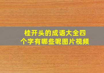 桂开头的成语大全四个字有哪些呢图片视频