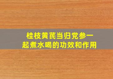 桂枝黄芪当归党参一起煮水喝的功效和作用