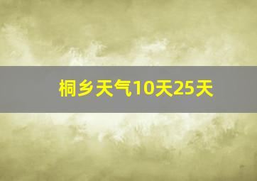 桐乡天气10天25天