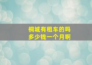 桐城有租车的吗多少钱一个月啊