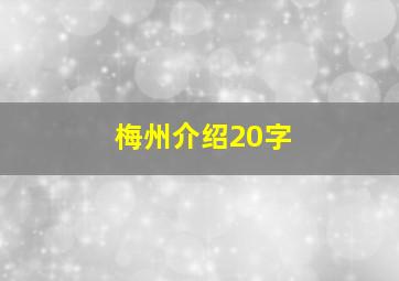 梅州介绍20字