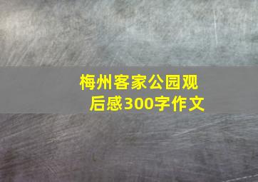 梅州客家公园观后感300字作文