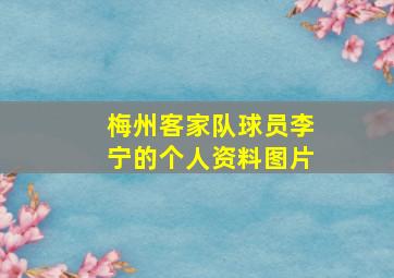 梅州客家队球员李宁的个人资料图片