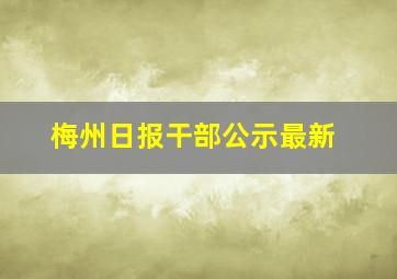 梅州日报干部公示最新