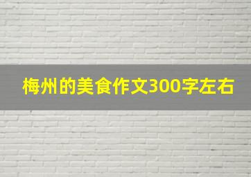 梅州的美食作文300字左右