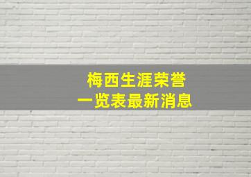 梅西生涯荣誉一览表最新消息