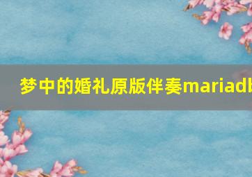 梦中的婚礼原版伴奏mariadb