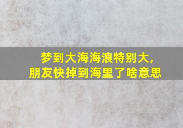 梦到大海海浪特别大,朋友快掉到海里了啥意思