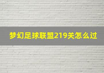 梦幻足球联盟219关怎么过