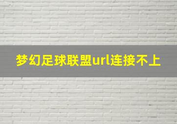 梦幻足球联盟url连接不上