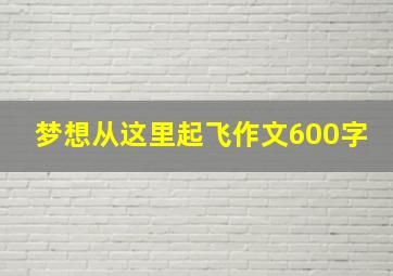 梦想从这里起飞作文600字