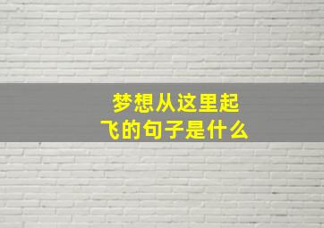 梦想从这里起飞的句子是什么