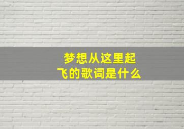 梦想从这里起飞的歌词是什么