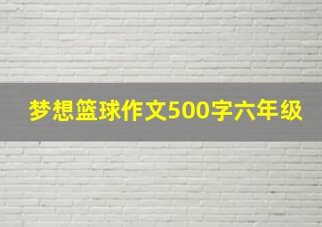 梦想篮球作文500字六年级