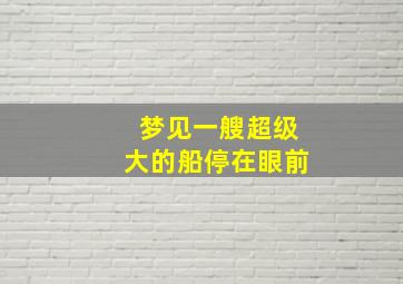 梦见一艘超级大的船停在眼前