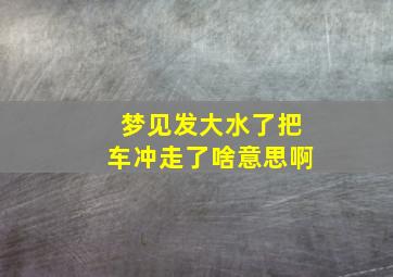 梦见发大水了把车冲走了啥意思啊