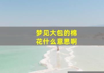 梦见大包的棉花什么意思啊