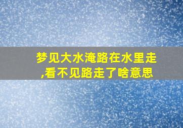 梦见大水淹路在水里走,看不见路走了啥意思