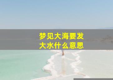 梦见大海要发大水什么意思