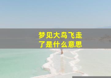 梦见大鸟飞走了是什么意思