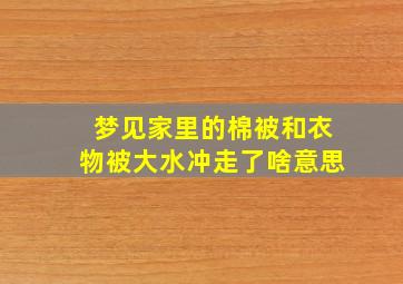 梦见家里的棉被和衣物被大水冲走了啥意思