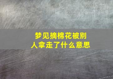 梦见摘棉花被别人拿走了什么意思