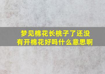 梦见棉花长桃子了还没有开棉花好吗什么意思啊