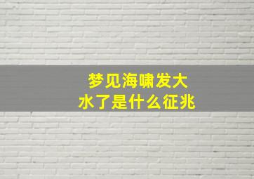 梦见海啸发大水了是什么征兆