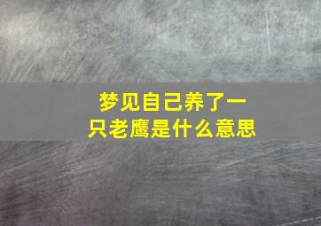 梦见自己养了一只老鹰是什么意思