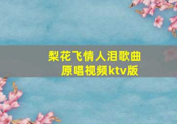 梨花飞情人泪歌曲原唱视频ktv版