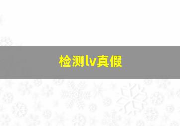 检测lv真假