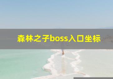 森林之子boss入口坐标