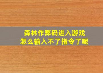 森林作弊码进入游戏怎么输入不了指令了呢