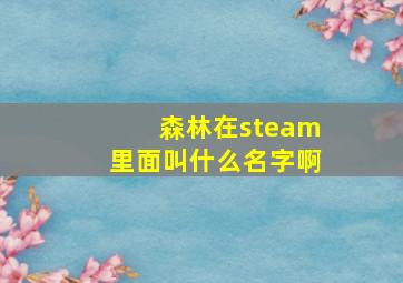 森林在steam里面叫什么名字啊