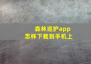 森林巡护app怎样下载到手机上