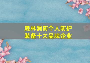 森林消防个人防护装备十大品牌企业