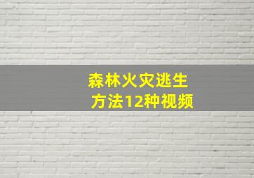 森林火灾逃生方法12种视频