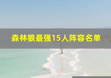 森林狼最强15人阵容名单