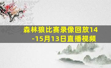 森林狼比赛录像回放14-15月13日直播视频