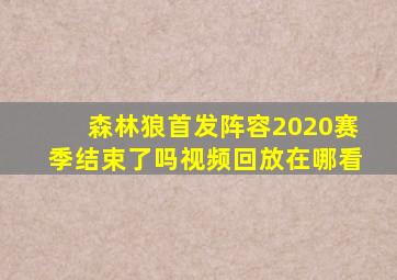 森林狼首发阵容2020赛季结束了吗视频回放在哪看