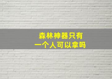 森林神器只有一个人可以拿吗