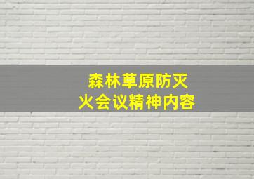 森林草原防灭火会议精神内容