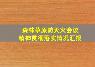 森林草原防灭火会议精神贯彻落实情况汇报