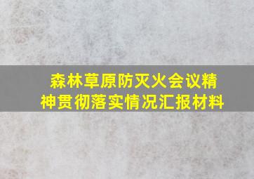 森林草原防灭火会议精神贯彻落实情况汇报材料